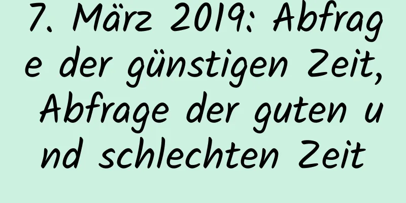 7. März 2019: Abfrage der günstigen Zeit, Abfrage der guten und schlechten Zeit