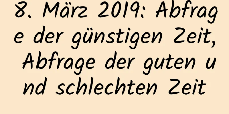 8. März 2019: Abfrage der günstigen Zeit, Abfrage der guten und schlechten Zeit