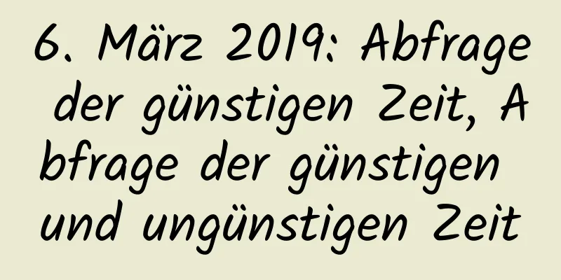 6. März 2019: Abfrage der günstigen Zeit, Abfrage der günstigen und ungünstigen Zeit