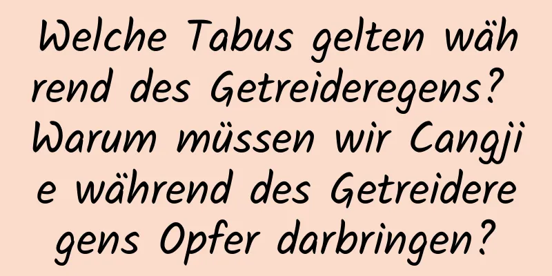 Welche Tabus gelten während des Getreideregens? Warum müssen wir Cangjie während des Getreideregens Opfer darbringen?