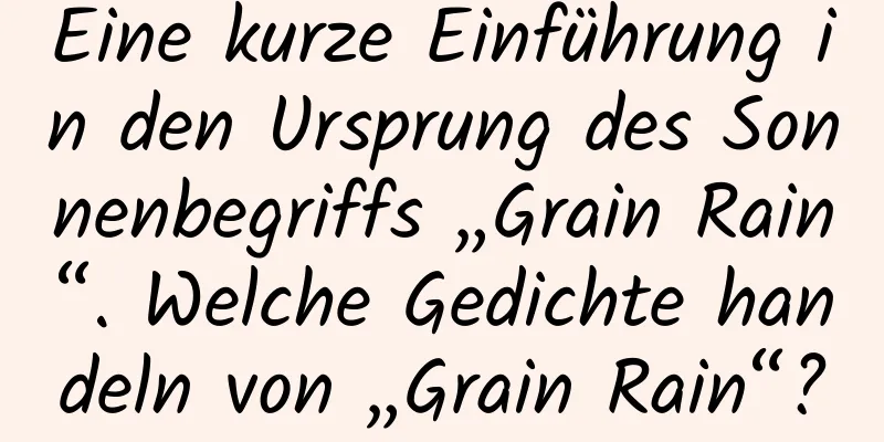 Eine kurze Einführung in den Ursprung des Sonnenbegriffs „Grain Rain“. Welche Gedichte handeln von „Grain Rain“?