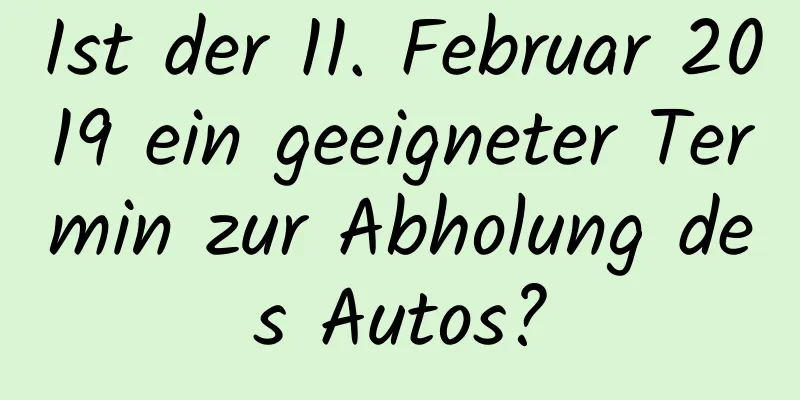 Ist der 11. Februar 2019 ein geeigneter Termin zur Abholung des Autos?