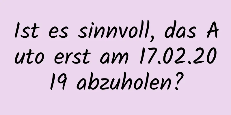 Ist es sinnvoll, das Auto erst am 17.02.2019 abzuholen?