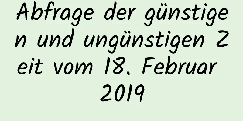 Abfrage der günstigen und ungünstigen Zeit vom 18. Februar 2019