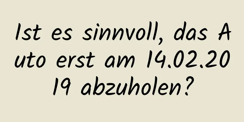 Ist es sinnvoll, das Auto erst am 14.02.2019 abzuholen?