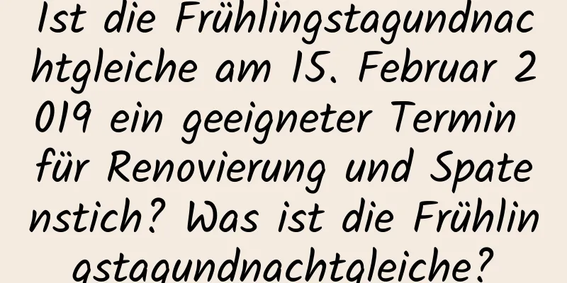 Ist die Frühlingstagundnachtgleiche am 15. Februar 2019 ein geeigneter Termin für Renovierung und Spatenstich? Was ist die Frühlingstagundnachtgleiche?