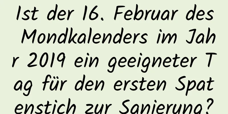 Ist der 16. Februar des Mondkalenders im Jahr 2019 ein geeigneter Tag für den ersten Spatenstich zur Sanierung?