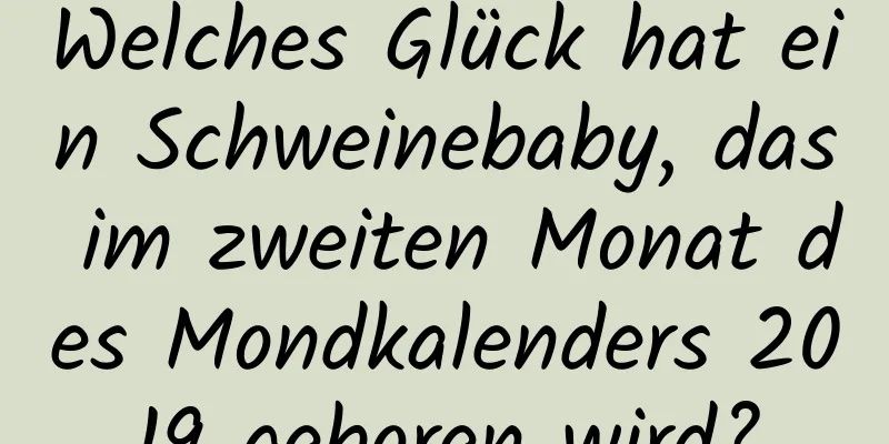 Welches Glück hat ein Schweinebaby, das im zweiten Monat des Mondkalenders 2019 geboren wird?