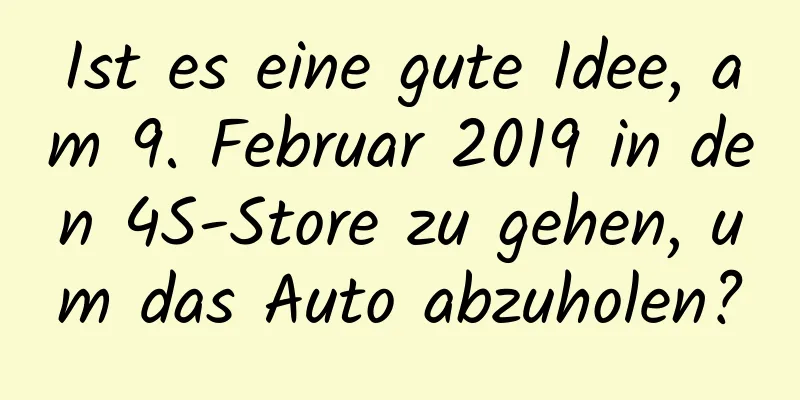 Ist es eine gute Idee, am 9. Februar 2019 in den 4S-Store zu gehen, um das Auto abzuholen?