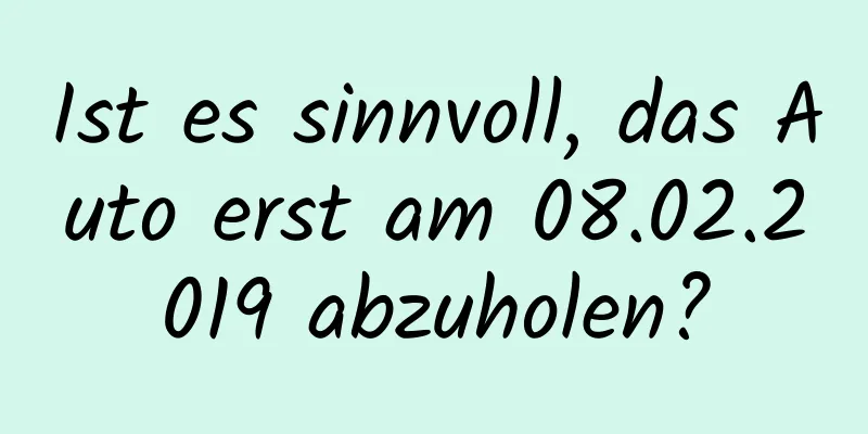 Ist es sinnvoll, das Auto erst am 08.02.2019 abzuholen?