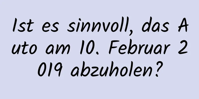 Ist es sinnvoll, das Auto am 10. Februar 2019 abzuholen?