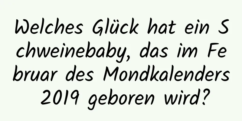 Welches Glück hat ein Schweinebaby, das im Februar des Mondkalenders 2019 geboren wird?