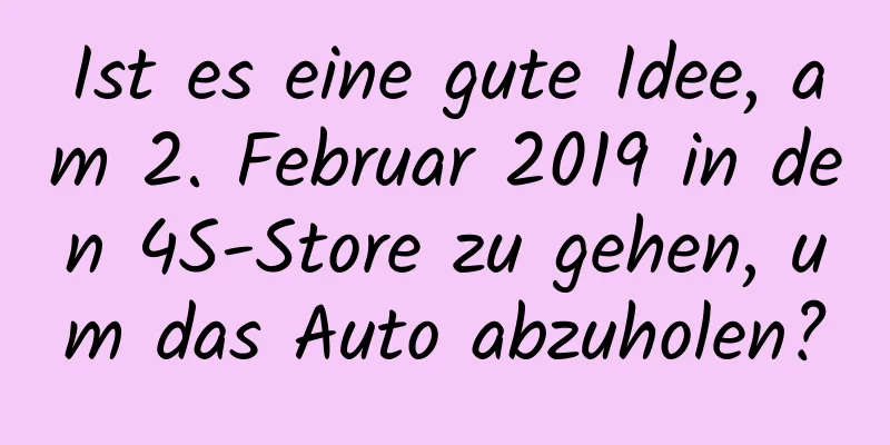 Ist es eine gute Idee, am 2. Februar 2019 in den 4S-Store zu gehen, um das Auto abzuholen?