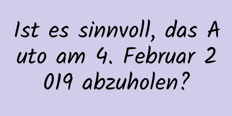 Ist es sinnvoll, das Auto am 4. Februar 2019 abzuholen?