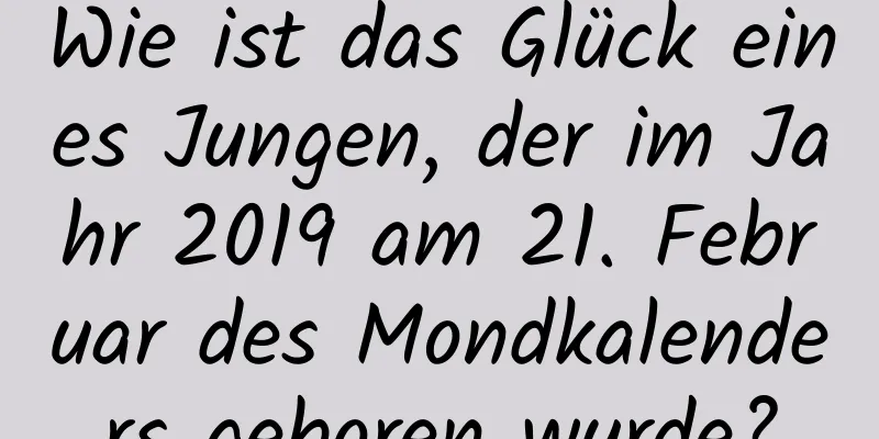 Wie ist das Glück eines Jungen, der im Jahr 2019 am 21. Februar des Mondkalenders geboren wurde?