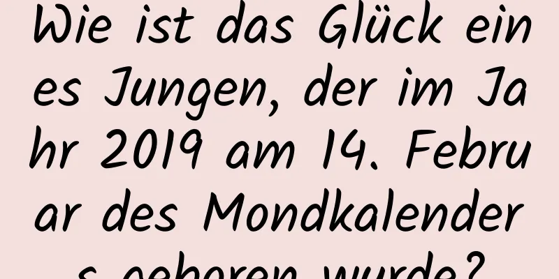 Wie ist das Glück eines Jungen, der im Jahr 2019 am 14. Februar des Mondkalenders geboren wurde?