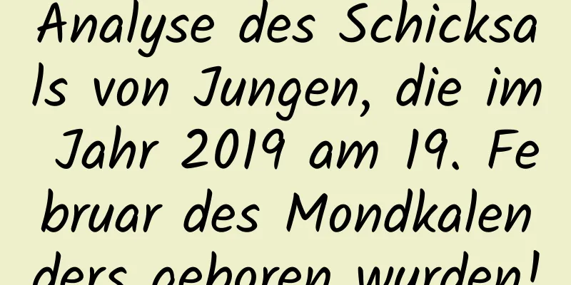 Analyse des Schicksals von Jungen, die im Jahr 2019 am 19. Februar des Mondkalenders geboren wurden!