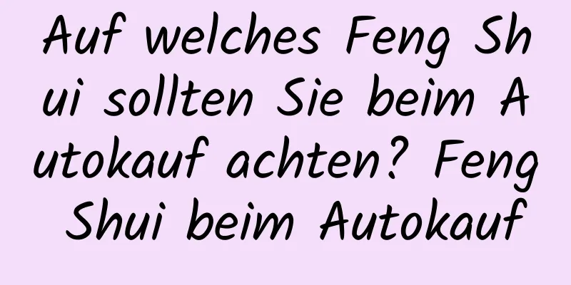 Auf welches Feng Shui sollten Sie beim Autokauf achten? Feng Shui beim Autokauf