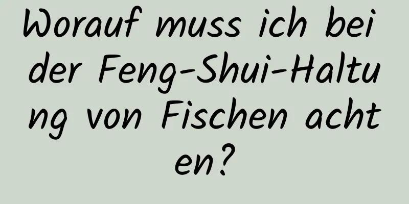 Worauf muss ich bei der Feng-Shui-Haltung von Fischen achten?