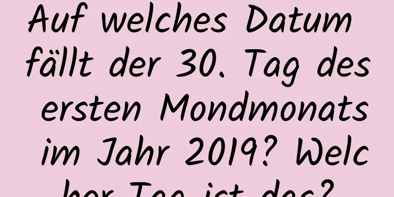 Auf welches Datum fällt der 30. Tag des ersten Mondmonats im Jahr 2019? Welcher Tag ist das?