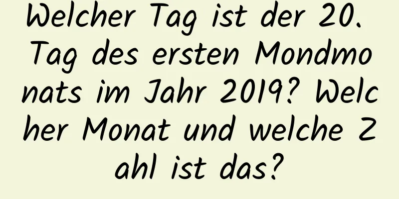 Welcher Tag ist der 20. Tag des ersten Mondmonats im Jahr 2019? Welcher Monat und welche Zahl ist das?