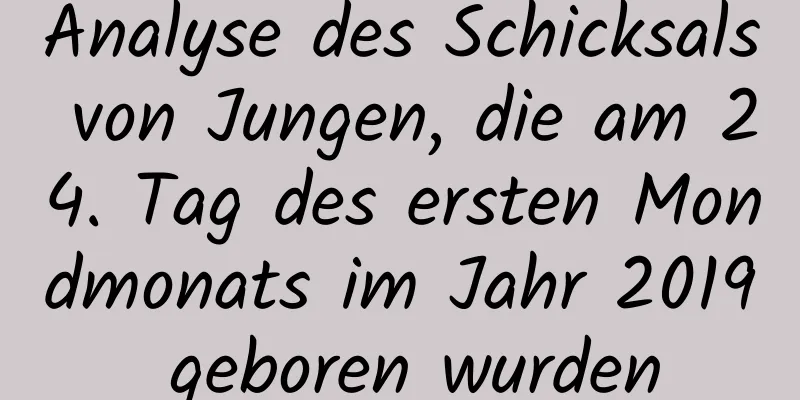 Analyse des Schicksals von Jungen, die am 24. Tag des ersten Mondmonats im Jahr 2019 geboren wurden