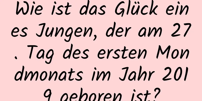 Wie ist das Glück eines Jungen, der am 27. Tag des ersten Mondmonats im Jahr 2019 geboren ist?