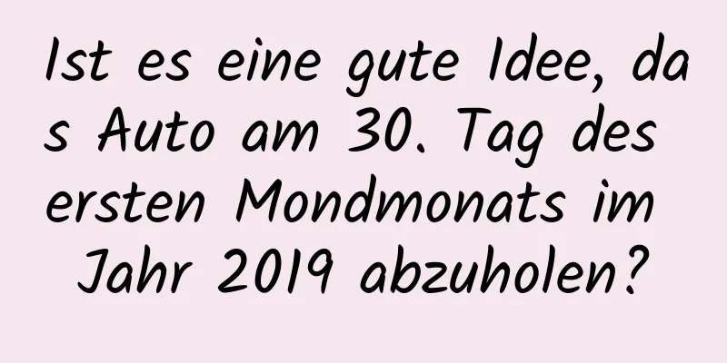 Ist es eine gute Idee, das Auto am 30. Tag des ersten Mondmonats im Jahr 2019 abzuholen?