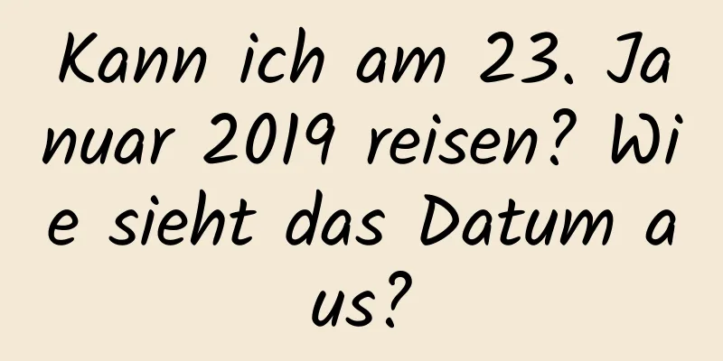 Kann ich am 23. Januar 2019 reisen? Wie sieht das Datum aus?