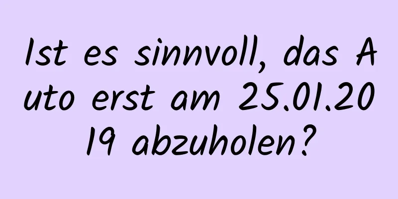 Ist es sinnvoll, das Auto erst am 25.01.2019 abzuholen?