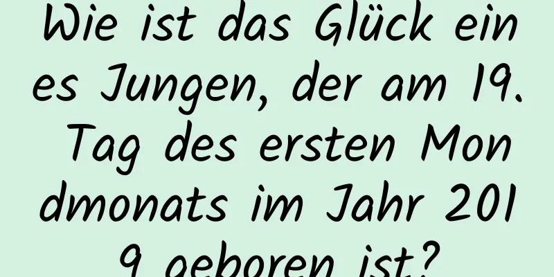 Wie ist das Glück eines Jungen, der am 19. Tag des ersten Mondmonats im Jahr 2019 geboren ist?