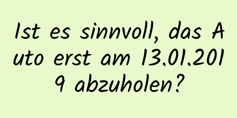 Ist es sinnvoll, das Auto erst am 13.01.2019 abzuholen?