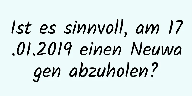 Ist es sinnvoll, am 17.01.2019 einen Neuwagen abzuholen?