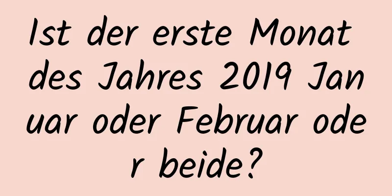 Ist der erste Monat des Jahres 2019 Januar oder Februar oder beide?