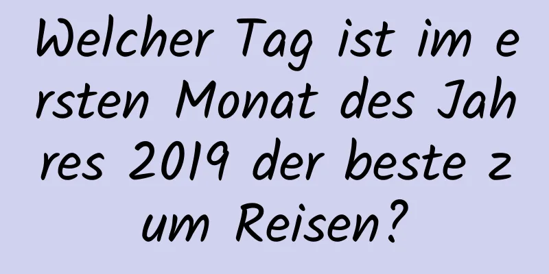 Welcher Tag ist im ersten Monat des Jahres 2019 der beste zum Reisen?