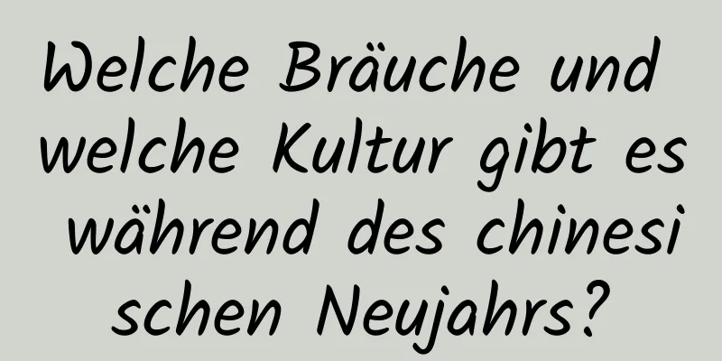 Welche Bräuche und welche Kultur gibt es während des chinesischen Neujahrs?