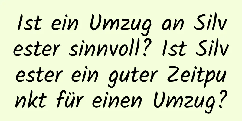 Ist ein Umzug an Silvester sinnvoll? Ist Silvester ein guter Zeitpunkt für einen Umzug?