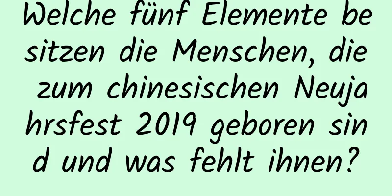 Welche fünf Elemente besitzen die Menschen, die zum chinesischen Neujahrsfest 2019 geboren sind und was fehlt ihnen?