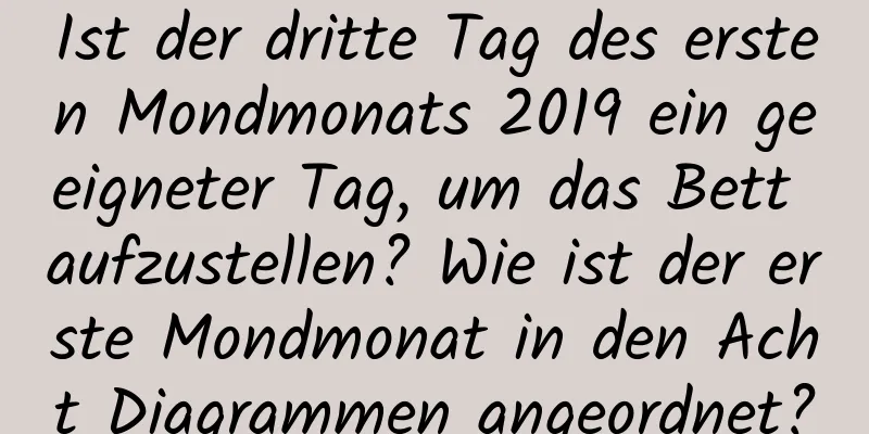 Ist der dritte Tag des ersten Mondmonats 2019 ein geeigneter Tag, um das Bett aufzustellen? Wie ist der erste Mondmonat in den Acht Diagrammen angeordnet?