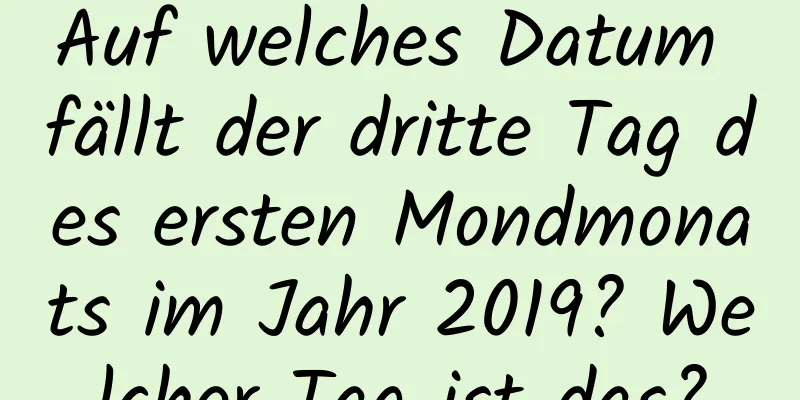 Auf welches Datum fällt der dritte Tag des ersten Mondmonats im Jahr 2019? Welcher Tag ist das?