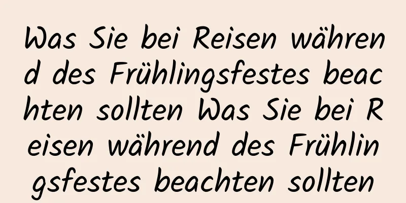 Was Sie bei Reisen während des Frühlingsfestes beachten sollten Was Sie bei Reisen während des Frühlingsfestes beachten sollten