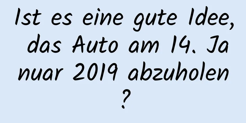 Ist es eine gute Idee, das Auto am 14. Januar 2019 abzuholen?