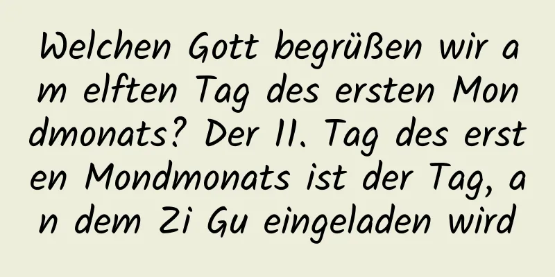 Welchen Gott begrüßen wir am elften Tag des ersten Mondmonats? Der 11. Tag des ersten Mondmonats ist der Tag, an dem Zi Gu eingeladen wird