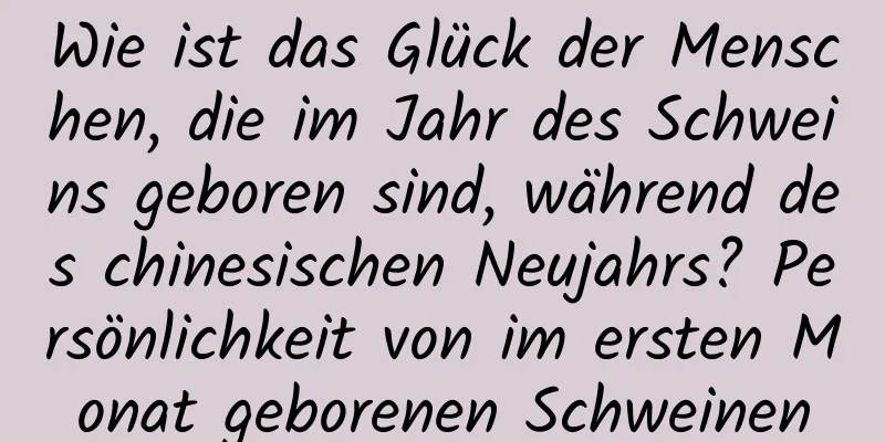 Wie ist das Glück der Menschen, die im Jahr des Schweins geboren sind, während des chinesischen Neujahrs? Persönlichkeit von im ersten Monat geborenen Schweinen