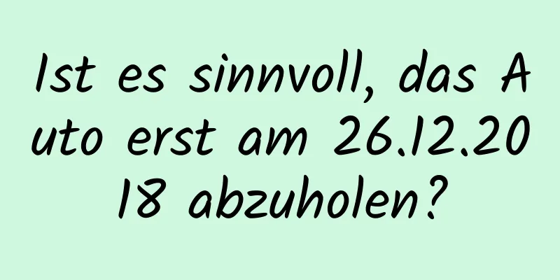 Ist es sinnvoll, das Auto erst am 26.12.2018 abzuholen?