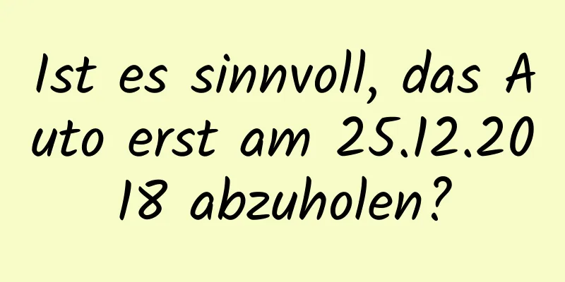 Ist es sinnvoll, das Auto erst am 25.12.2018 abzuholen?