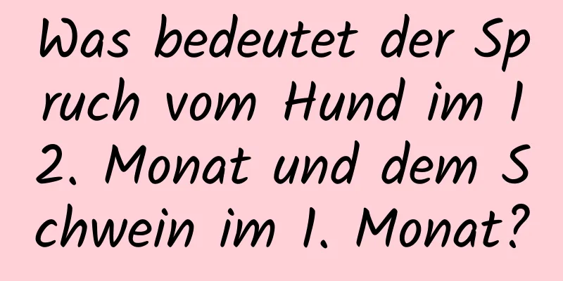 Was bedeutet der Spruch vom Hund im 12. Monat und dem Schwein im 1. Monat?