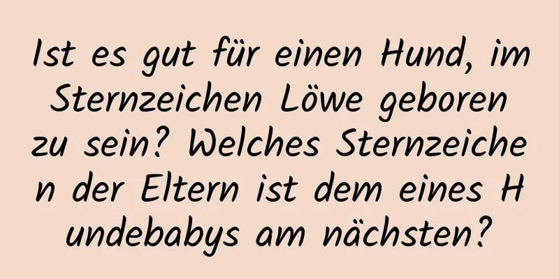 Ist es gut für einen Hund, im Sternzeichen Löwe geboren zu sein? Welches Sternzeichen der Eltern ist dem eines Hundebabys am nächsten?