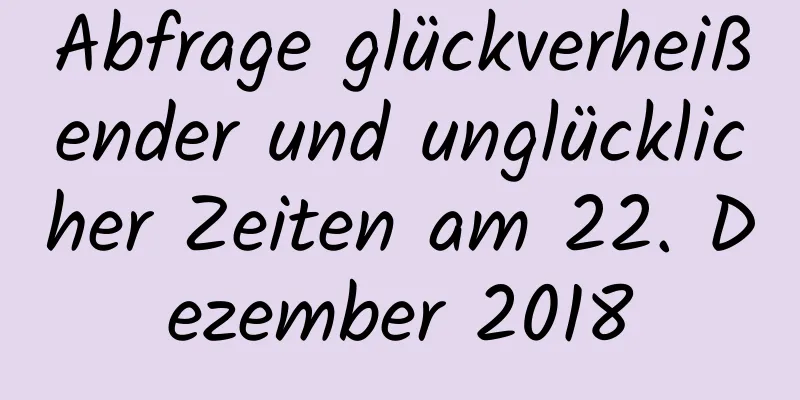 Abfrage glückverheißender und unglücklicher Zeiten am 22. Dezember 2018