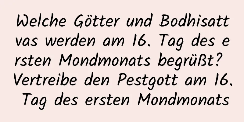 Welche Götter und Bodhisattvas werden am 16. Tag des ersten Mondmonats begrüßt? Vertreibe den Pestgott am 16. Tag des ersten Mondmonats